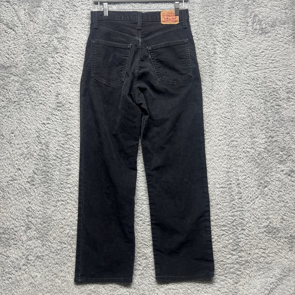 Levis Corduroy Button Fly Pants Womens 29 Black Straight Ankle